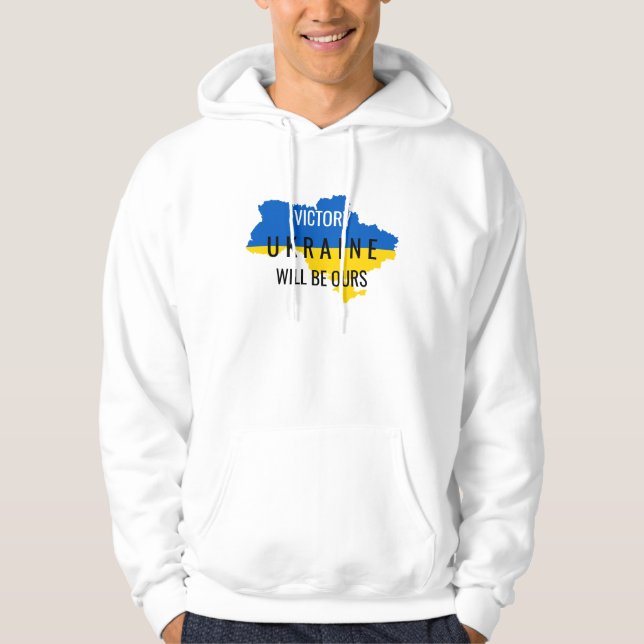 Ukraine Farben Sieg Overlay White Hoodie (Vorderseite)