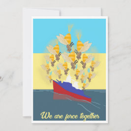 Ukraine - farbige Einladung "blau gelb"