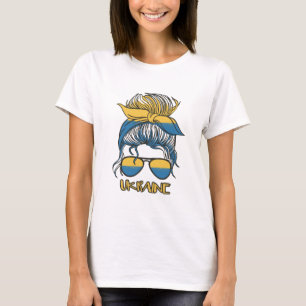 Ukraine Femme T-shirt bleu et jaune