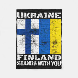 Ukraine Finnland steht mit dir Finnische Unterstüt Fleecedecke