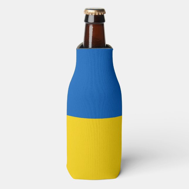 Ukraine Flag Blue Yellow Ukrainische Unterstützung Flaschenkühler (Flaschenvorderseite)