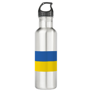 UKRAINE-FLAG EDELSTAHLFLASCHE