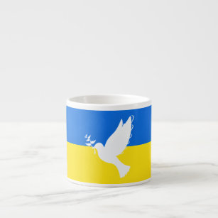 Ukraine Flag Espresso Cup Dove of Peace - Freiheit Espressotasse