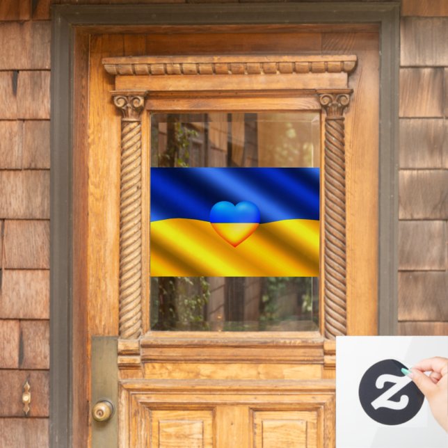Ukraine Flag Fenster Klammern Unterstützungsfreihe Fensteraufkleber (Haustür)