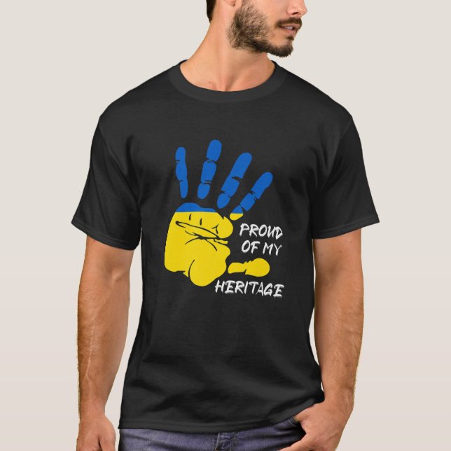 Ukraine Flag Finger Handprint Ukraine T-Shirt (Vorderseite)