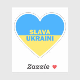 Ukraine Flag Herzstück Slava Ukraini Aufkleber