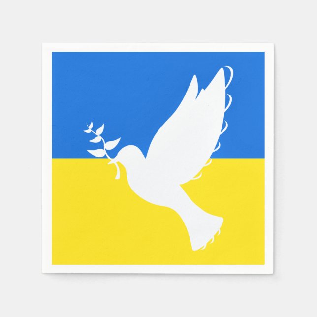 Ukraine Flag Napkins Friedenstaube - Freiheit Serviette (Vorderseite)