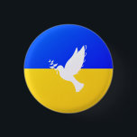Ukraine Flag Peace Dove Button Freedom - Peace<br><div class="desc">Ukraine Button Peace - Ukraine Flag - Freedom Support - Solidarity - Strong Together - Freedom Victory! Let's make the world hat Platz gemacht - everybody together! Better world begins - depends - needs YOU too! You can transfer to 1000 Zazzle products. Resize and move or remove and add element/...</div>