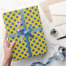 Ukraine Flag Polka Dots blaues und gelbes Geschenk