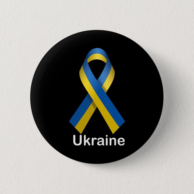 Ukraine-Flag-Shirt mit ukrainischen Nationalfarben Button (Vorderseite)