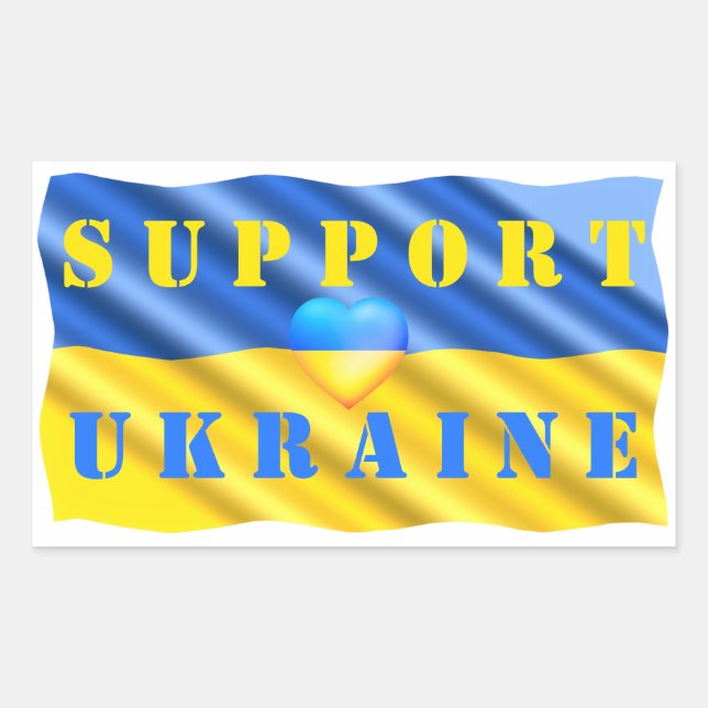 Ukraine Flag Sticker Herz - Unterstützung der Frei (Vorderseite)