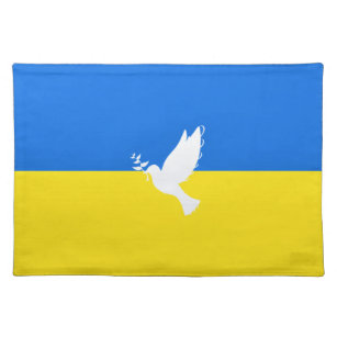 Ukraine Flag Tuch Tischset Friedenstaube - Freihei