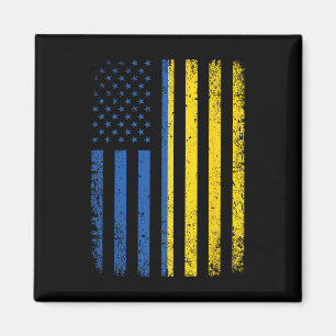 Ukraine-Flagge 4. Juli USA Ukrainische Flagge Frau Magnet