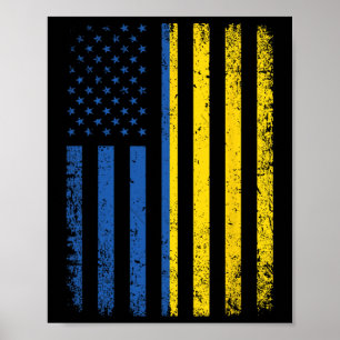 Ukraine-Flagge 4. Juli USA Ukrainische Flagge Frau Poster