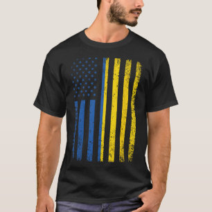 Ukraine-Flagge 4. Juli USA Ukrainische Flagge Frau T-Shirt