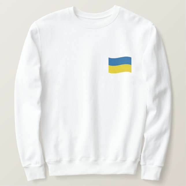 Ukraine-Flagge Besticktes Sweatshirt (Design vorne)
