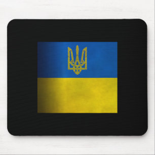 Ukraine-Flagge Blau Und Gelb Mit Wappen Tri Mousepad