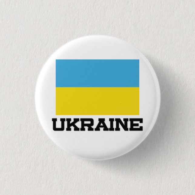 Ukraine-Flagge Button (Vorderseite)