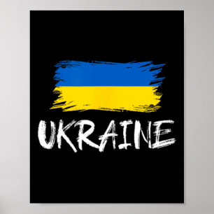 Ukraine-Flagge Clic Ukrainischer Stolz Gebürstet S Poster