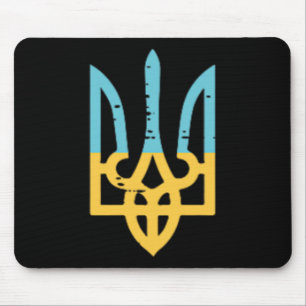 Ukraine-Flagge Dreizack-Tasche Ukrainisches Wappen Mousepad