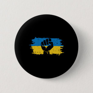 Ukraine-Flagge Faust Ukrainischer Widerstand Prote Button