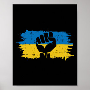 Ukraine-Flagge Faust Ukrainischer Widerstand Prote Poster