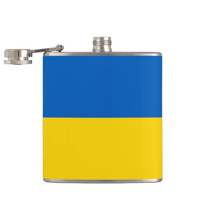 Ukraine-Flagge Flachmann (Geöffnet)