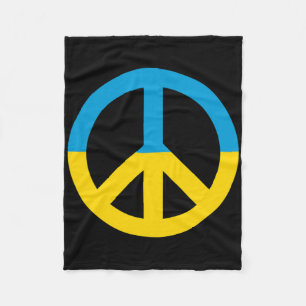 Ukraine-Flagge Friedenszeichen Fleecedecke