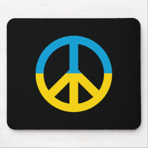 Ukraine-Flagge Friedenszeichen  Mousepad
