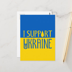 Ukraine-Flagge gelb blau Unterstützung Tränen-Embl Postkarte