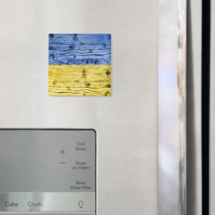 Ukraine-Flagge gelb-blaues Holztexturmuster Magnet