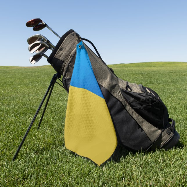 Ukraine-Flagge gelbes geometrisches Muster Golfhandtuch (Gras)