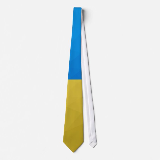 Ukraine-Flagge gelbes geometrisches Muster Krawatte (Vorderseite)