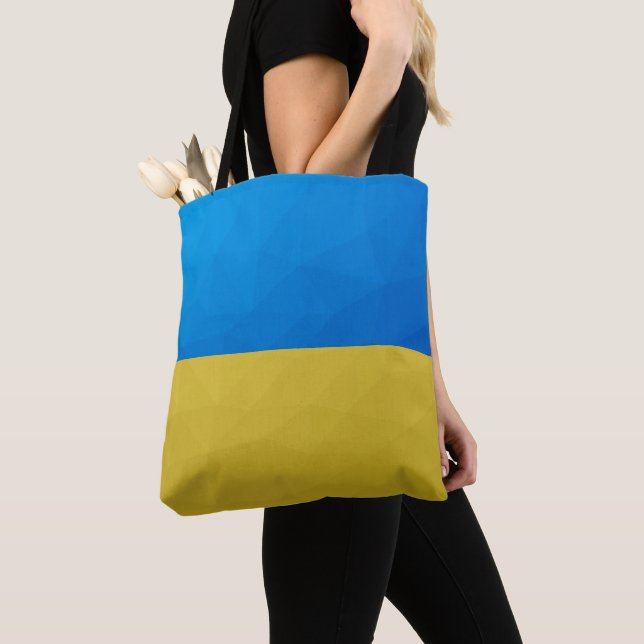 Ukraine-Flagge gelbes geometrisches Muster Tasche (Von Nahem)