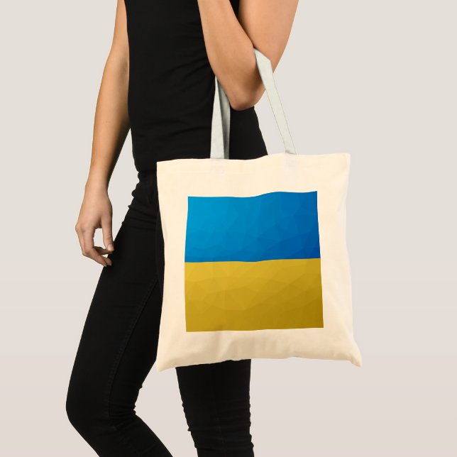Ukraine-Flagge gelbes geometrisches Muster Tragetasche (Vorderseite (Produkt))