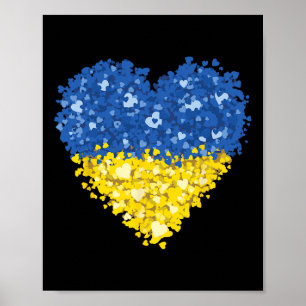 Ukraine-Flagge Herz Abstrakt Männer Frauen Kinder Poster
