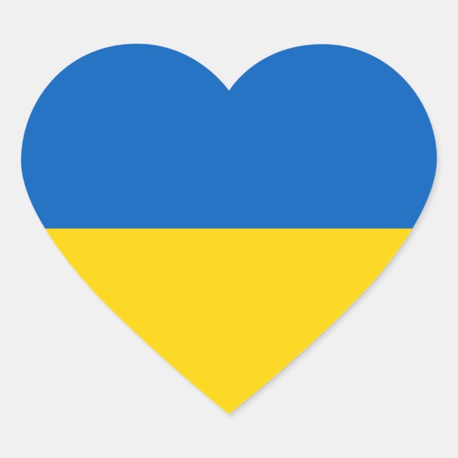 Ukraine-Flagge Herz-Aufkleber (Vorderseite)