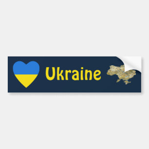 Ukraine-Flagge Herz + Karte Aufkleber Autoaufkleber