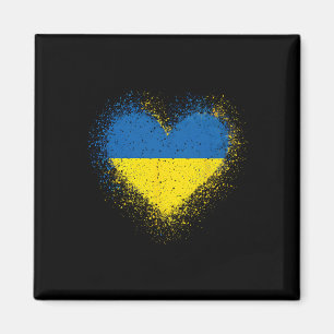 Ukraine-Flagge Herz Männer Frauen Magnet