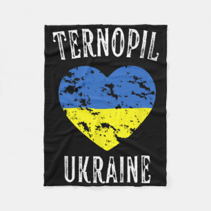 Ukraine-Flagge Herz Ternopil Stadt Fleecedecke