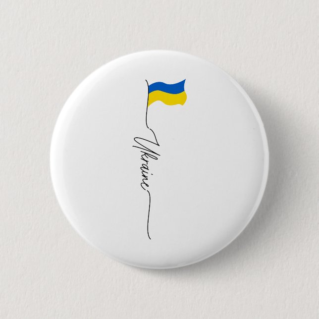 Ukraine-Flagge Ich stehe mit der Ukraine  Button (Vorderseite)