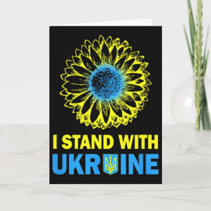 Ukraine-Flagge Ich stehe mit Ukraine Sonnenblume U Karte