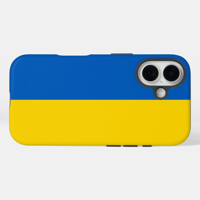 Ukraine-Flagge iPhone 16 Hülle (Rückseite (Horizontal))
