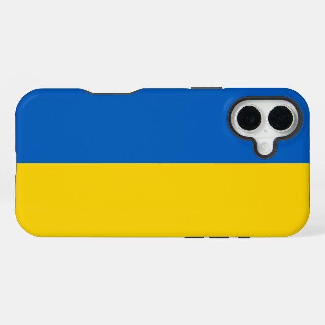 Ukraine-Flagge iPhone 16 Plus Hülle (Rückseite (Horizontal))