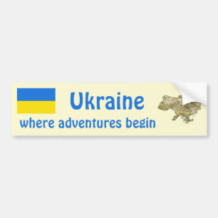 Ukraine-Flagge + Karte Aufkleber Autoaufkleber