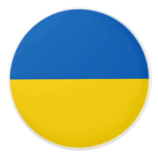 Ukraine-Flagge Keramikknauf (Vorderseite)