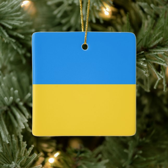 Ukraine-Flagge Keramikornament (Baum)