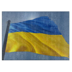 Ukraine-Flagge - Krieg, Politik, Leid Schneidebrett