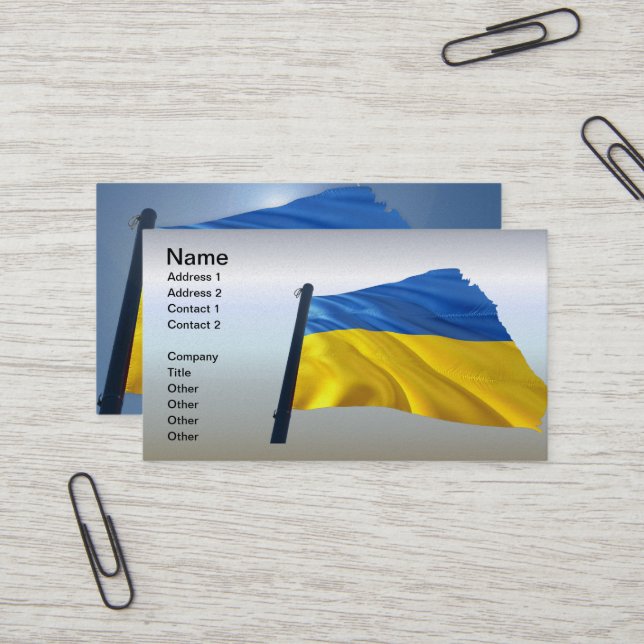 Ukraine-Flagge - Krieg, Politik, Leid Visitenkarte (Vorderseite/Rückseite Beispiel)