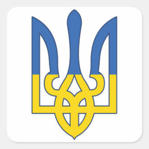 Ukraine-Flagge, Landesstolz, ukrainische Flagge Quadratischer Aufkleber